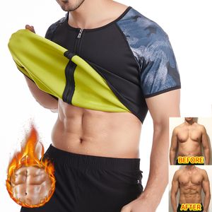 Taille Tummy Shaper Hommes Body Shaper Taille Formateur Sweat-Shirt Néoprène Sauna Costume Minceur T-Shirt Entraînement Shapewear Débardeurs Pour Perte De Poids 230824