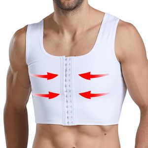 Taille ventre Shaper hommes gynécomastie Shaper minceur contrôle de la poitrine seins Shapewear sous-vêtements fermes ceintures d'estomac contrôle du crochet 231124