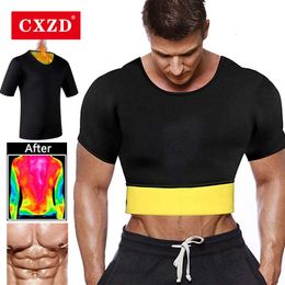 Cintura Tummy Shaper Hombres Traje de sauna Atrapamiento de calor Fajas Sudor Body Shaper Camisa Trajes de sauna más delgados Neopreno Térmico Top Fitness Entrenamiento Camisa 231019