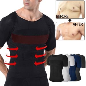 Cintura Tummy Shaper Hombres Adelgazamiento Body Shaper Chaleco Tops Cintura Corsé Reducir Vientre Estómago Fajas Postura Corrector Camiseta Tight Chest Shaper 230519