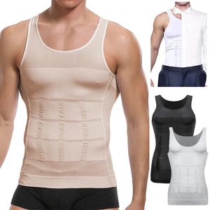 Taille Tummy Shaper Mannen Afslanken Body Vest Shirt Abs Buik Slanke Gym Workout Corset Controle Compressie Tank Top Mouwloze Shapewear 231013