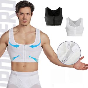 Taillen-Bauch-Shaper Herren-Körperformer, der Brustoberteile abnimmt, Gynäkomastie-Unterwäsche, Weste mit geradem Rücken und Reißverschluss, Herren-Korsett, Kontrolle über Brüste, Shapewear 230824