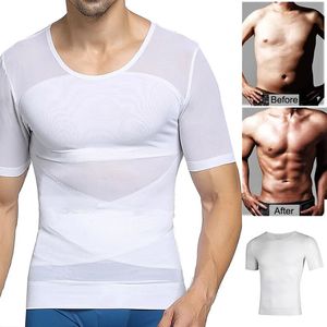 Taille Tummy Shaper Compressieshirt voor heren Afslanken Body Shaper Taille Trainer Workout Tops Abs Buik Hemdjes Shapewear Shirts 231018