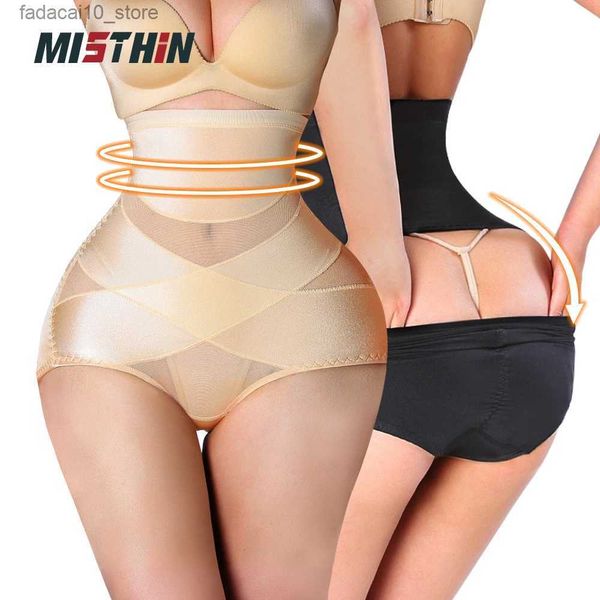 MISTHIN taille haute culotte Shapewear entrejambe ouverture trou du cul grande taille pantalon mince corps Shaper Invisible ventre contrôle Q240110