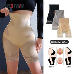 Cintura Tummy Shaper MISTHIN Encaje Cintura alta Sin costuras Slimmer Fit Cuerpo Piel negra Gris Control Bragas Vientre plano para mujeres Pantalones cortos de cintura Q240110