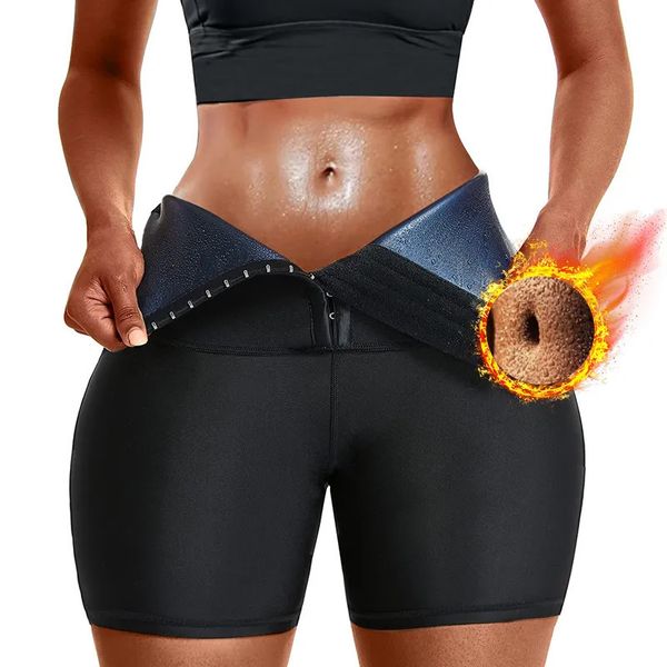 Taille ventre Shaper Sauna pantalons de survêtement pour femmes haute minceur survêtement Shapewear Compression Thermo entraînement Gym Leggings corps Shorts 231012