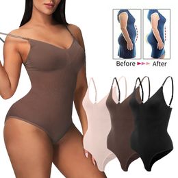 Cintura Tummy Shaper Seamless Shapewear Body para mujer Control Butt Lifter Body Invisible Under Dress Correa adelgazante Tanga Ropa interior 230522