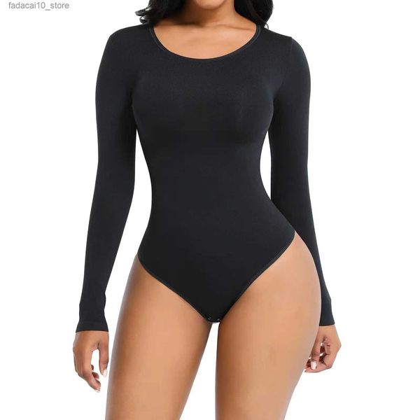 Taille Tummy Shaper sans couture Shapewear Skims Body une pièce Shapewear Push Up Butt Lifter minceur gaine corps Shapers combinaison à manches longues Q240110