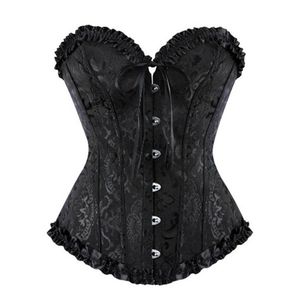 Taille buik shaper sexy corsets bustiers bloemen kanten tops voor vrouwen bloem print vintage korset gotisch satijn lingerie corselet overbust plus maat 220921