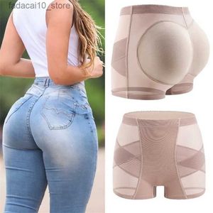 Cintura Tummy Shaper Sexy Mujeres Acolchadas Butt Lifter Bragas Botín Cross-Elastic Mesh Knickers Hip Enhancer Nalga Fake Butt Briefs Shapewear Q240110