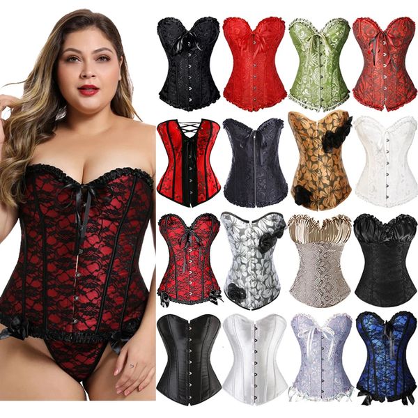 Taille Tummy Shaper Sexy Femmes Steampunk Vêtements Gothique Plus Taille Corsets À Lacets Désossé Overbust Bustier Taille Cincher Body Shaper Corselet S-6XL 230828