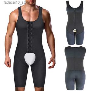 Taille Tummy Shaper Afslankende bodysuit voor mannen Tummy Controle Full Body Shaper Comprimeren Buikondergoed Ademend Gewichtsverlies Shapewear Grote maten Q240110