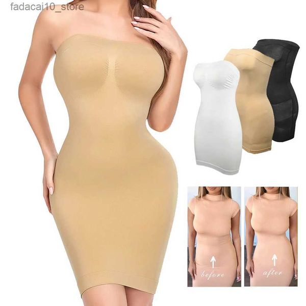 Cintura Tummy Shaper Sin tirantes Shapewear Slip para mujeres debajo del vestido Slips completos Vestido Control de barriga Camisola Body Shaper Corsé sin costuras Ropa interior Q240110