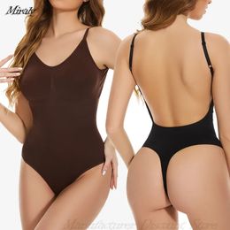 Taille Tummy Shaper String Body Shaperwear pour femmes Contrôle du ventre Sans couture Body Shapers Ventre Tondeuse Sculptant Taille Formateur Dos Nu Débardeurs 231121