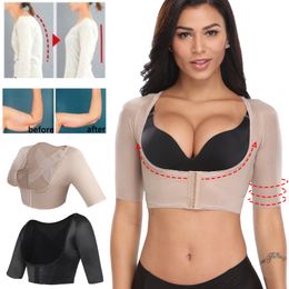 Taille buik Shaper bovenarm Shaper Post Slankere Compressie Mouwen Humpback Posture Corrector Tops Women Shoulder Shapewear Back Support 230519