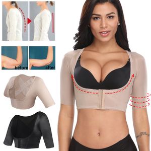 Taille buik Shaper bovenarm Shaper Post Slankere Compressie Mouwen Humpback Posture Corrector Tops Women Shoulder Shapewear Back Support 230314