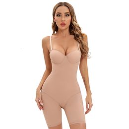 Taille ventre Shaper femmes corps Shaper Body Skinny barboteuse Shapewear avec coupe à armatures Stretch combinaison noire du corps 230824