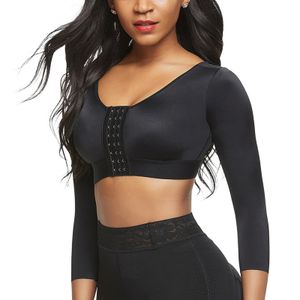 Taille Tummy Shaper Femmes Mode Quotidienne Manches Longues Sous-Vêtements Dames Couleur Unie Entrée Avant Sans Fil Push Up Soutien-Gorge De Sport Shapers Plus Taille S 5XL 231024