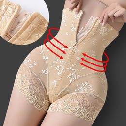 Cintura Tummy Shaper Mujeres Tummy Control Fajas Bragas Pantalones cortos Tallas grandes Butt Lifter High Stretch Seamless Slimming Lace Waist Trainer Body Shaper 230509