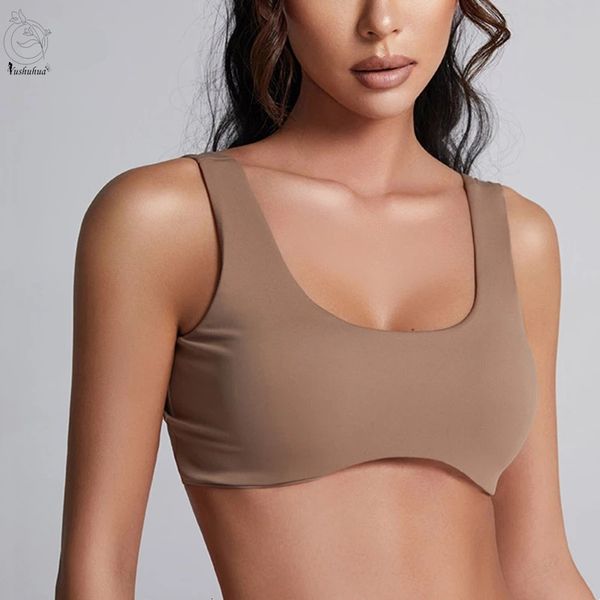 Cintura Tummy Shaper Yushuhua Sujetador de yoga Dobladillo curvo Sujetador deportivo Mujer A prueba de golpes Fitness Running Chaleco Gimnasio push ups Sujetador Mujer Ropa interior deportiva 230808