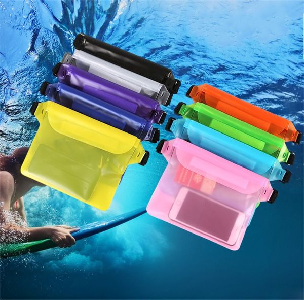 Taille étanche téléphone sac été plage bateau natation étanche PVC course écran tactile pochette pour téléphone portable