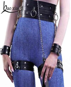 Ceinture sexy femme en cuir goth jambe jarreter carrosserie de carrosserie courte ceinture de ceinture