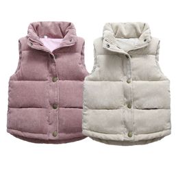 Colete outono crianças quente engrossar colete bebê algodão crianças outerwear casaco roupas meninos meninas marca jaquetas 230313