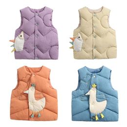 Gilet Automne Hiver Chaud Gilet Pour Enfants 2 6 Ans Bébé Filles Mignon Dessin Animé Coton Rembourré Survêtement Enfants Garçons Vestes 230313