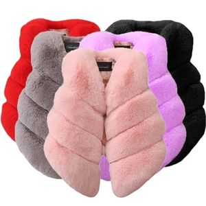 Gilet Bébé Filles Gilet En Fausse Fourrure Tenues Noël Hiver Enfants Enfants Manteau Chaud Infantile Sans Manches Vêtements Survêtement 221107