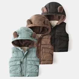 Gilet garçons coton gilet 28Y bébé automne et hiver hauts vêtements pour enfants épaissi chaud veste à glissière 230311