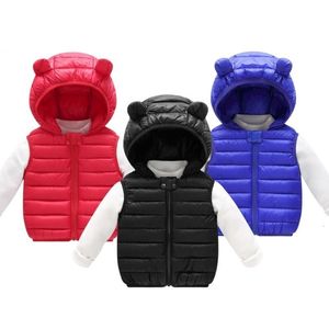 Gilet Gilet à capuche en coton pour enfants, chaud, hiver, sans manches, pour enfants en bas âge, filles et garçons, vêtements d'extérieur, vêtements d'automne pour bébés 230904