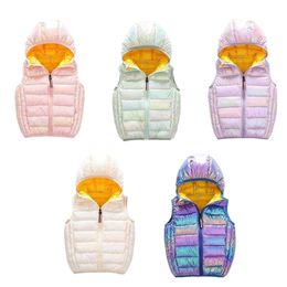 Chaleco para niñas Chaleco de plumón Chaquetas de invierno Cálido Chaleco de plumón Chaquetas para niños Abrigo con capucha para bebés Ropa para niños Ropa para niños Ropa exterior ligera 220927