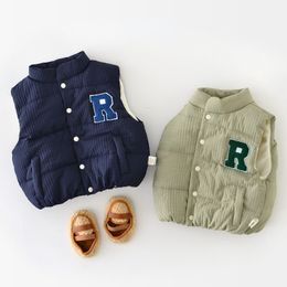 Vest HoneyCherry Kindervest Verdikte Letters Borduren Ondershirt Baby Verdikte Bovenkleding Vest 230912