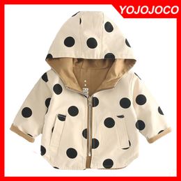 Waistcoat Jaket Bayi Perempuan Musim Semi Dan Gugur Anak Anak Baru Polkadot Dua Sisi Mengenakan Bertudung Laki Laki 230516