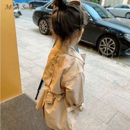 WAILTCOAT JAKET Trench Bayi Perempuan Laki Laki Modis Mantel Penahan Angin Balita Pakaian Debu Anak Musim Semi Gugur Panjang Khaki 1 10y 230516