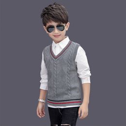 Waistcoat Kids Boys gebreide vesten Autumnwinter Kinderen katoen taillezagen voor school 6 8 10 12 14 16 jaar DRAAG DWQ569 230311