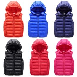 Waistcoat Kids Vest Kinderen Hooded For Girls Jacket Herfstwapenjassen voor jongenslicht Outerwear Body Warmer Coats Big Teens Girl Clothing 220927