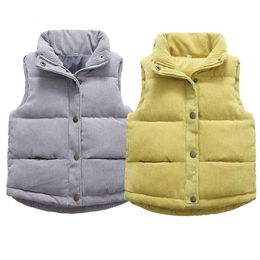 Gilet enfants chaud gilet hiver filles garçons épaissir velours côtelé survêtement enfants adolescents coton vestes pour 2 10 ans 230724