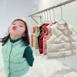 Gilet coréen enfants gilet chaud hiver filles garçons épaissir gilet vêtements d'extérieur enfants adolescents coton couleur unie vestes gilet pour 1-6 ans 230918