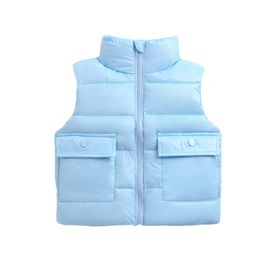 Waistcoat lawadka 2 6t winter dik warm vest voor meisjesjas mode kinderen s kleding mouwloze down katoenen jongen uit het kader van de rede 230313