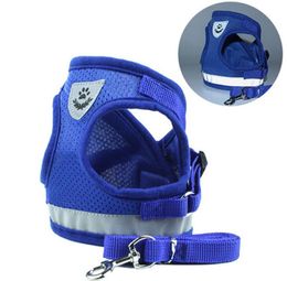 Vestmodel Hond Harness Riemen Set Ademend Mesh Strap Vest Kraag Touw Honden Honden SN2738