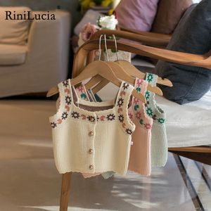 Gilet RiniLucia infantile bébé fille tricot gilet sans manches pull automne enfants pull filles tricoté veste tricots enfants hauts 230329