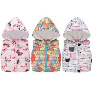 Gilet Chaud Filles À Capuche Gilet Hiver Variété Styles Mode Modèle Veste Pour Les Filles Couche Intérieure Velours Survêtement Enfants Vêtements 230313