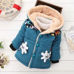 Gilet d'hiver veste épaisse pour filles garçons manteaux de noël décontracté bébé enfants manteau chaud 1 2 3 4 ans enfants vêtements à capuche 231120