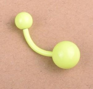 WAISTOATS 1 Piece Belly Ring Neon Color Couleur en acier inoxydable Anneaux de nombril