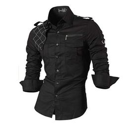 Gilets Jeansian Chemises habillées décontractées pour hommes Fashion Desinger élégant à manches longues 8371 Black2