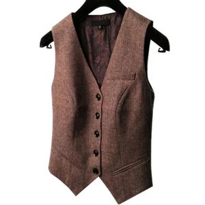 Giletcoats printemps nouveau costume gilet dames giletcoat veste courte décontractée ol manteau femme 3xl single-breasted laine de laine motif de poche