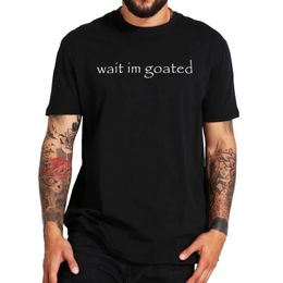 Wacht im beede t-shirt grappige meme trend y2k korte mouw o-neck 100% katoen unisex zomer casual t-shirts EU-maat 240402