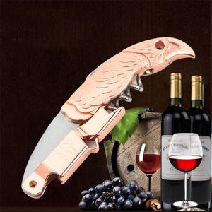 Ouvre-bouteille de clé de vin de tire-bouchon de serveur avec coupe-capsule en acier inoxydable tout-en-un or rose KDJK2304