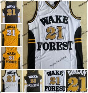 Wake Forest Demon Deacons College Basketball Jerseys Tim 21 Duncan Chris 3 Paul Shirts goedkope universiteit genaaid basketbaltrui maat S- 4XL